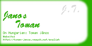 janos toman business card