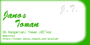 janos toman business card